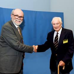 Dr Anthony Barber receiving the Prestwich Medal at the Geological Society's 2019 President's Day.